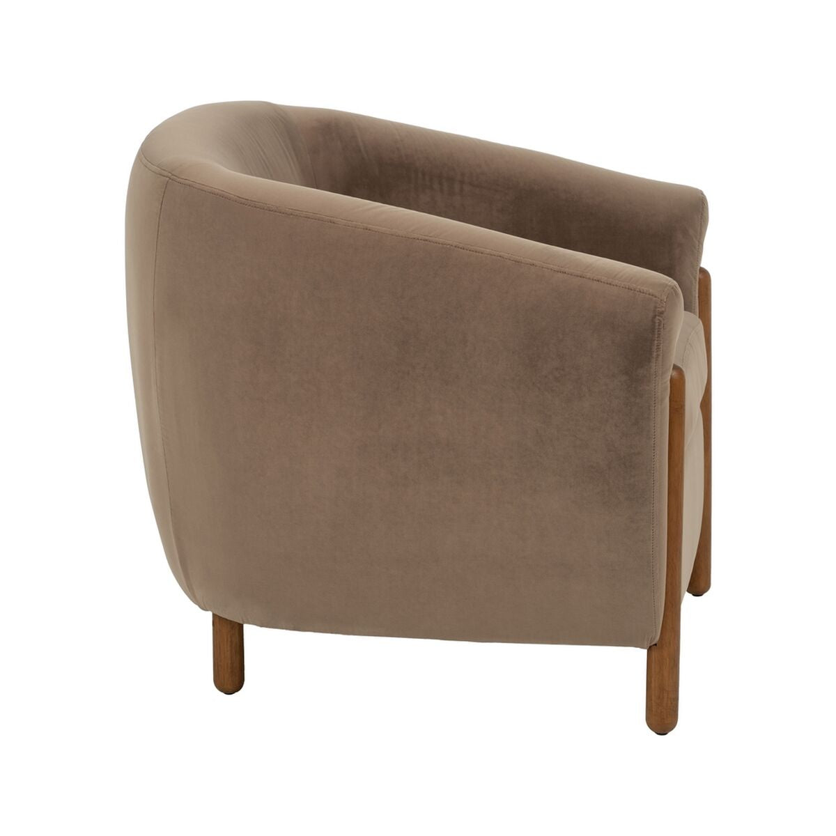 Natural Taupe Armchair Rubber Wood Foam Fabric 87 x 80 x 81 cm