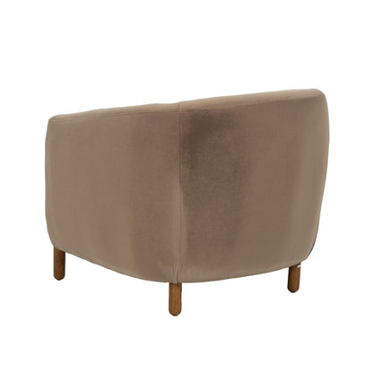 Natural Taupe Armchair Rubber Wood Foam Fabric 87 x 80 x 81 cm