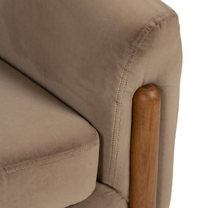 Natural Taupe Armchair Rubber Wood Foam Fabric 87 x 80 x 81 cm