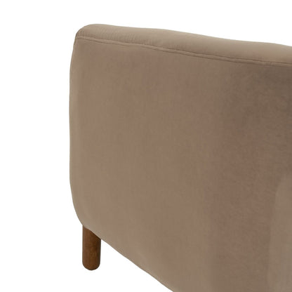 Natural Taupe Armchair Rubber Wood Foam Fabric 87 x 80 x 81 cm