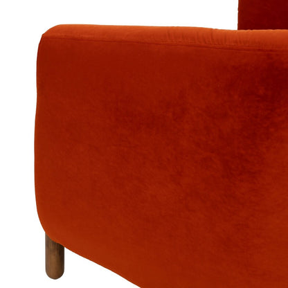 Sillón Rojo Natural Madera de caucho Foam Tejido 82 x 77 x 74 cm