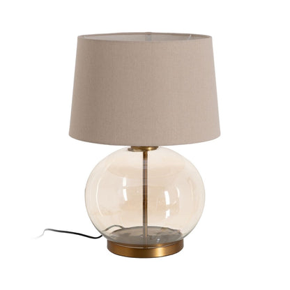 Table Lamp Gold Linen Metal Crystal 60 W 220-240 V 40.5 x 40.5 x 57 cm