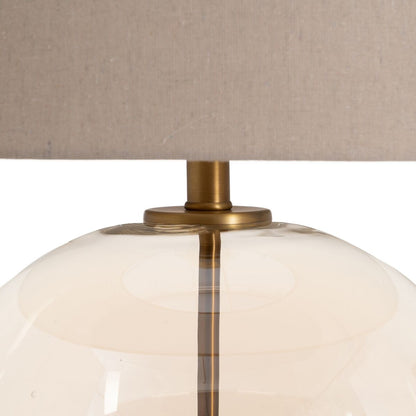 Table Lamp Gold Linen Metal Crystal 60 W 220-240 V 40.5 x 40.5 x 57 cm