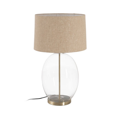 Table Lamp Gold Linen Metal Crystal 60 W 220-240 V 43 x 43 x 73 cm