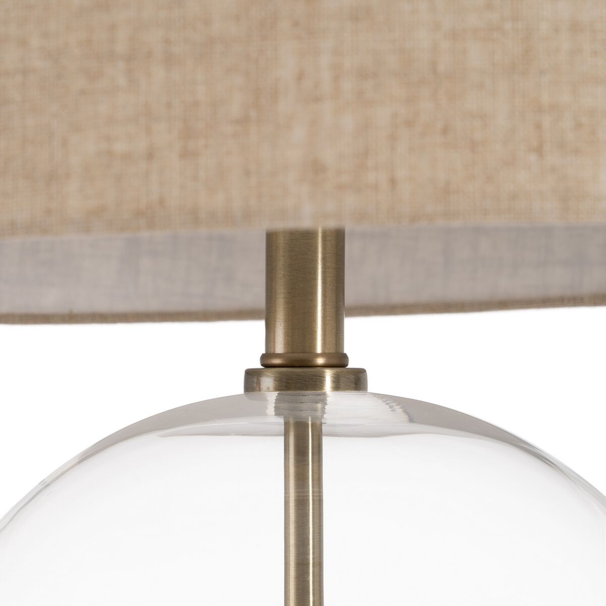 Table Lamp Gold Linen Metal Crystal 60 W 220-240 V 43 x 43 x 73 cm