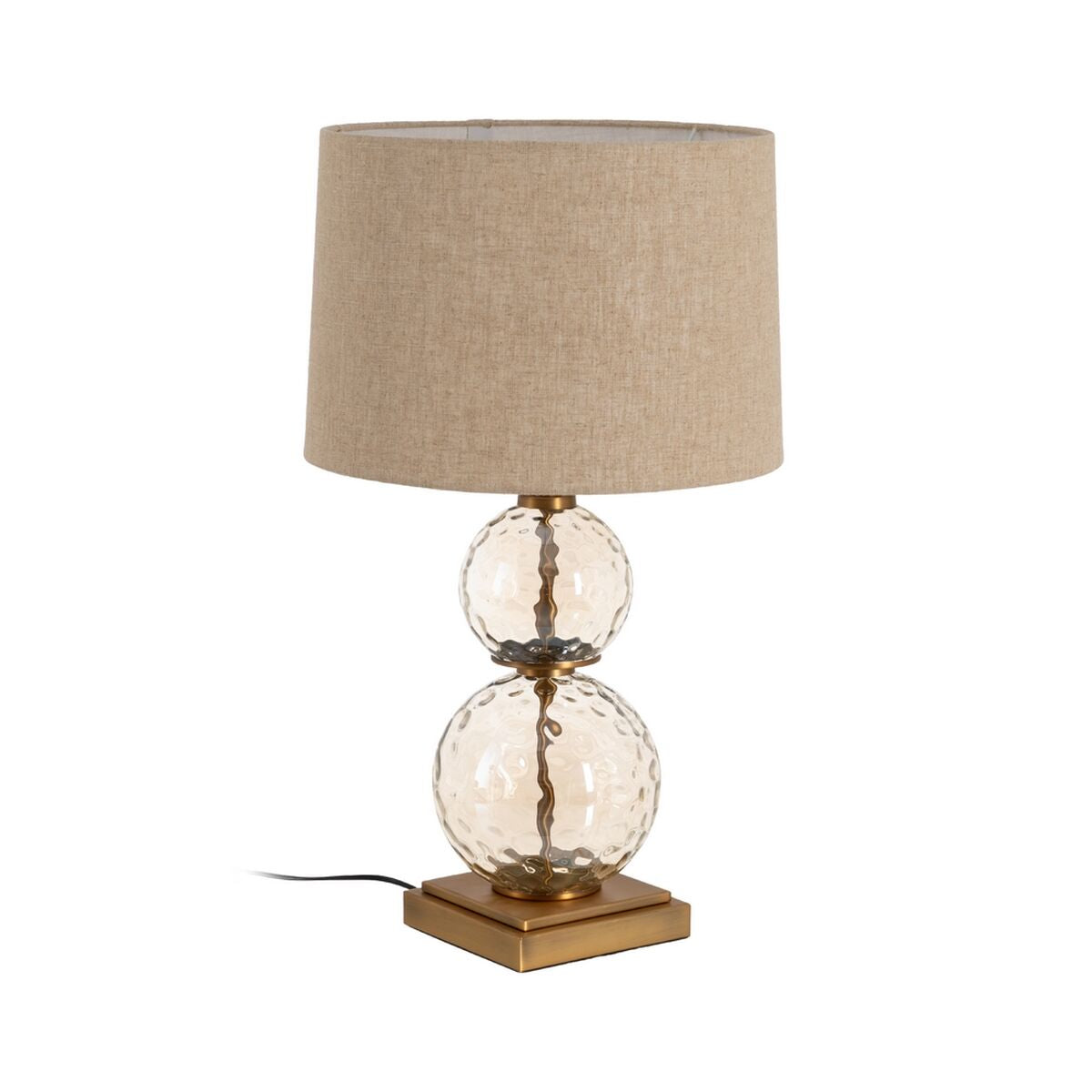 Table Lamp Gold Linen Metal Crystal 60 W 220-240 V 40.5 x 40.5 x 69 cm