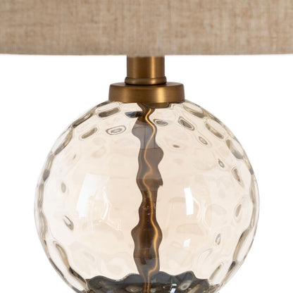 Table Lamp Gold Linen Metal Crystal 60 W 220-240 V 40.5 x 40.5 x 69 cm