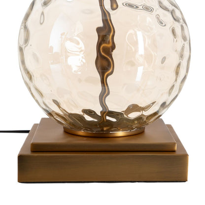 Table Lamp Gold Linen Metal Crystal 60 W 220-240 V 40.5 x 40.5 x 69 cm