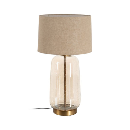 Table Lamp Gold Linen Metal Crystal 60 W 220-240 V 43 x 43 x 79 cm