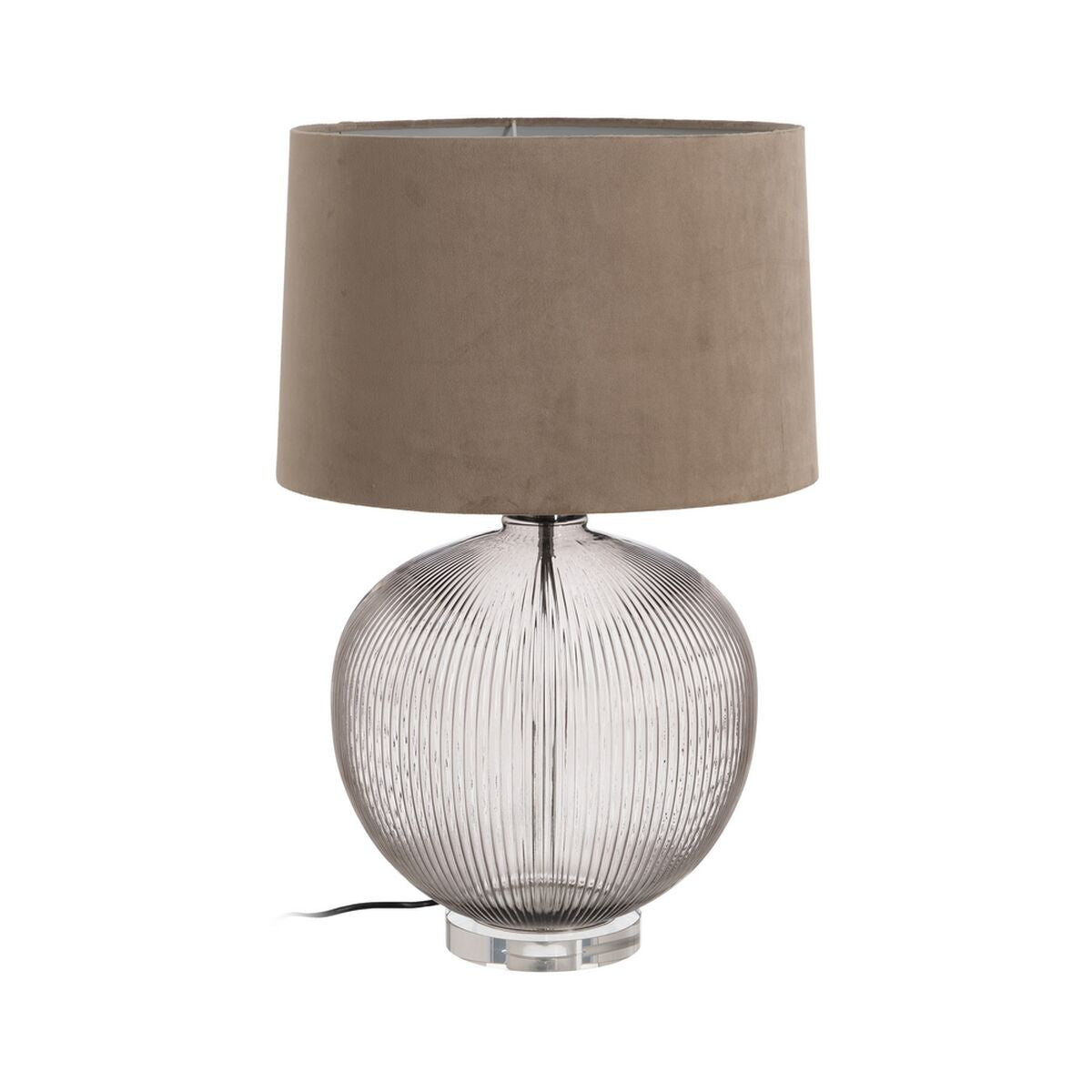 Table lamp Beige Polyester Metal Crystal 60 W 220-240 V 43 x 43 x 66 cm