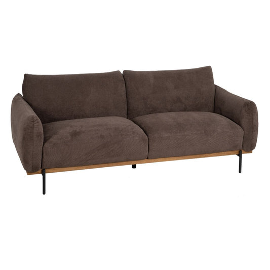 3 Seater Sofa Brown Wood 210 x 89 x 86 cm