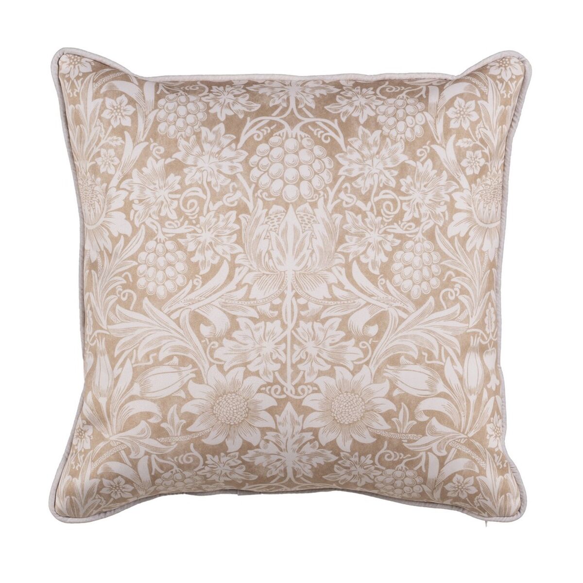 Beige Flowers Cushion 50 x 50 cm