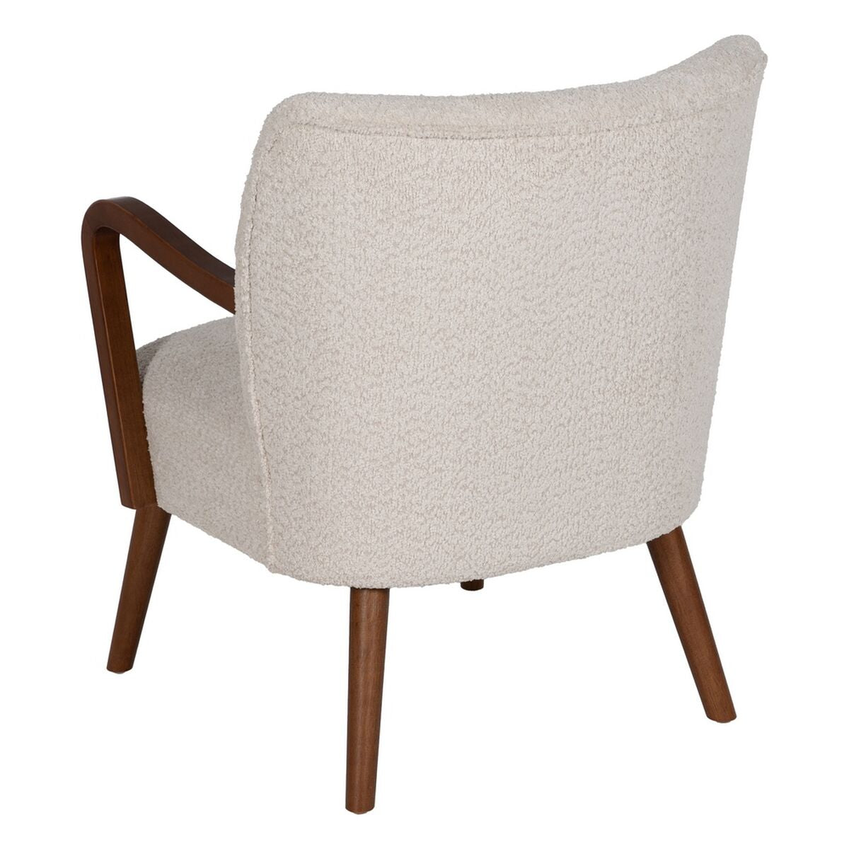 Natural Beige Armchair Polyester Rubber Wood Sponge 56 x 56 x 78 cm