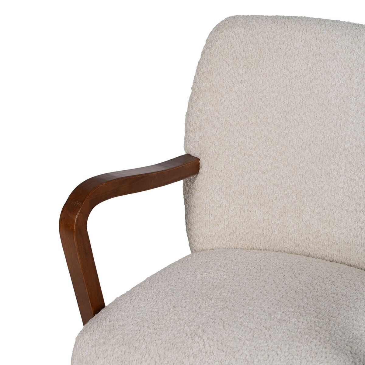 Sillón Beige Natural Poliéster Madera de caucho Esponja 56 x 56 x 78 cm