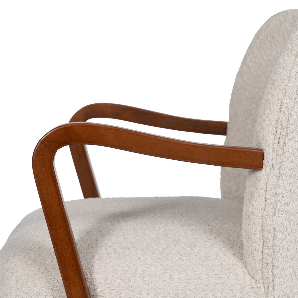 Sillón Beige Natural Poliéster Madera de caucho Esponja 56 x 56 x 78 cm