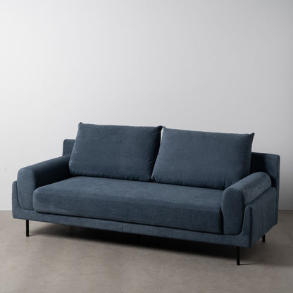 3 Seater Sofa Blue Wood 216 x 86 x 90 cm