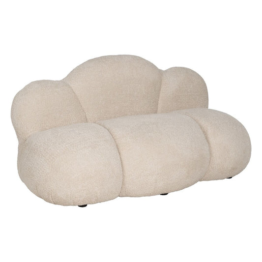 Beige Polyester Sofa Pine Wood 149 x 76 x 77 cm