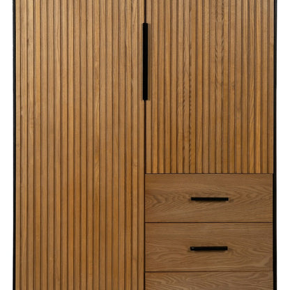 Aparador ORLEANS Negro Natural Hierro Madera MDF 104 x 53 x 203 cm