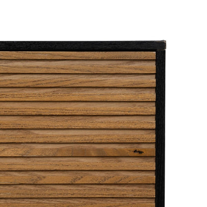 Aparador ORLEANS Negro Natural Hierro Madera MDF 164 x 40 x 75 cm