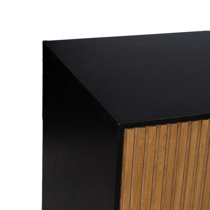 Aparador ORLEANS Negro Natural Hierro Madera MDF 204 x 40 x 81,5 cm