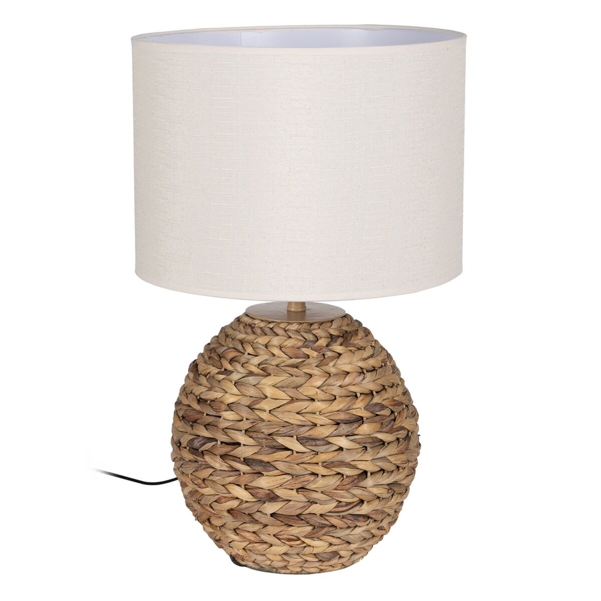 Table Lamp Natural Cream Linen Iron Natural Fiber 60 W 220-240 V 35 x 35 x 56 cm