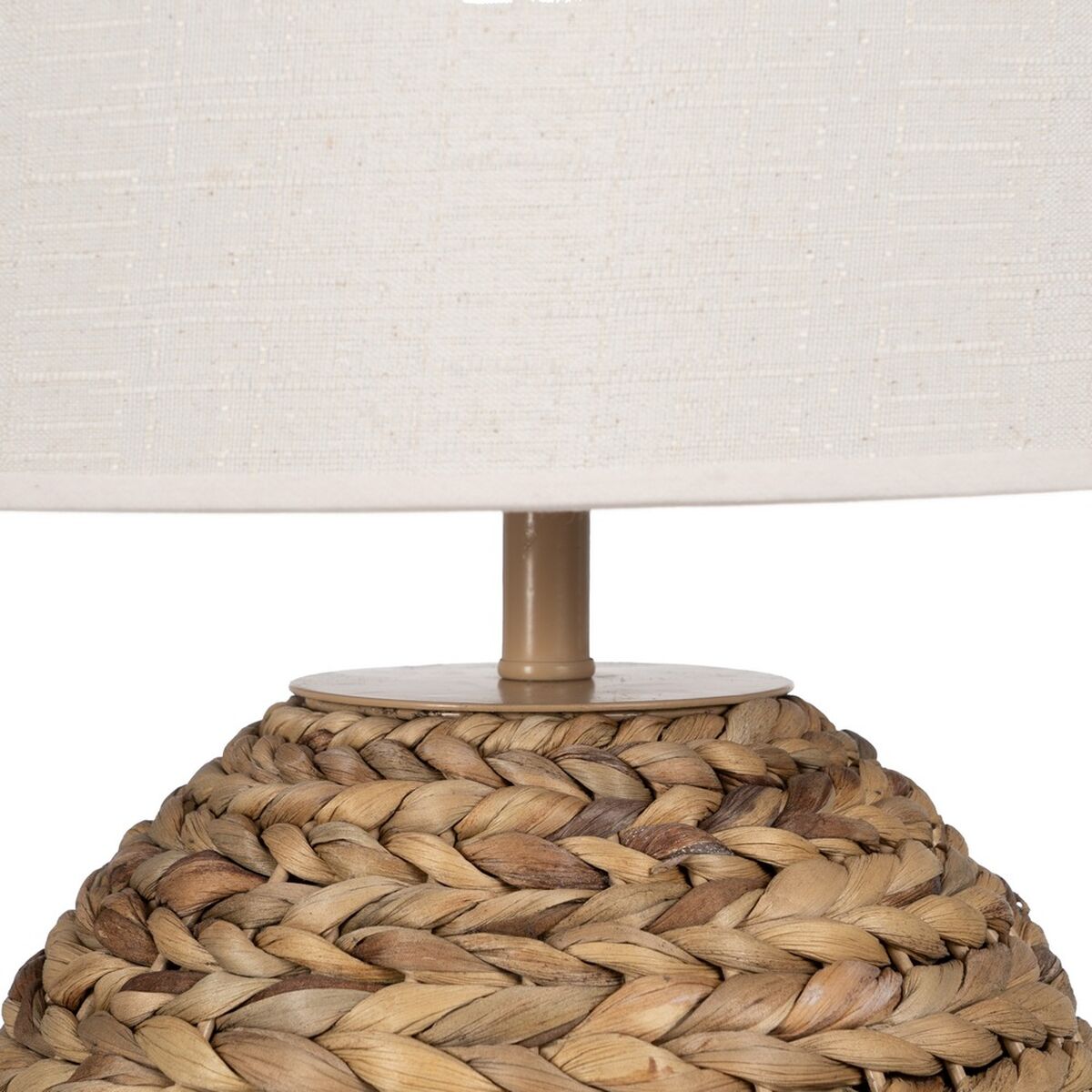 Table Lamp Natural Cream Linen Iron Natural Fiber 60 W 220-240 V 35 x 35 x 56 cm