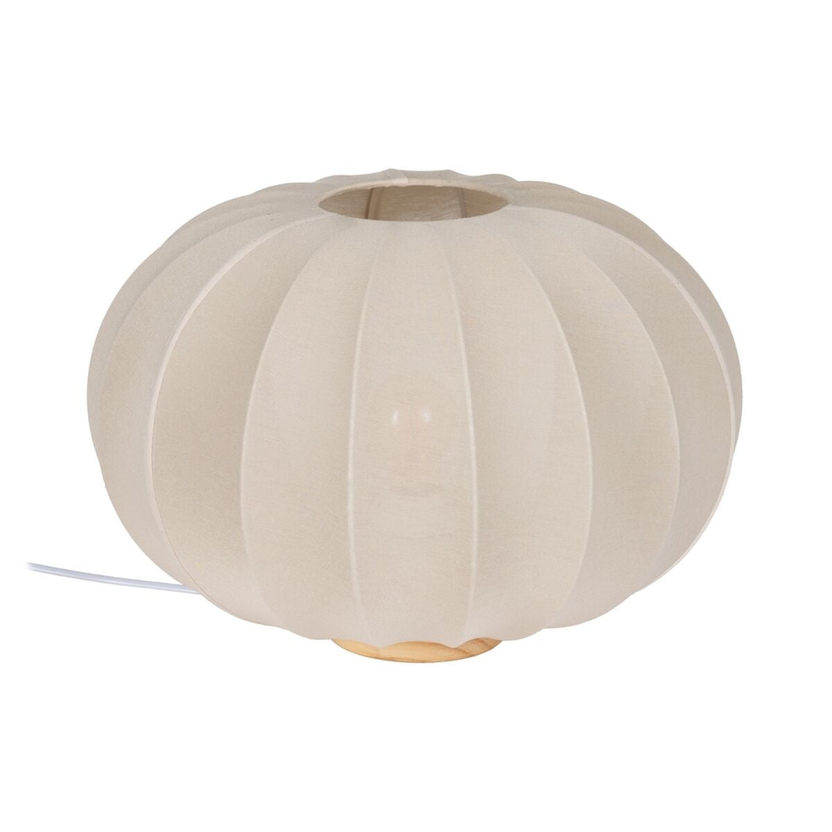 Table Lamp Natural Beige Cotton Wood Metal 60 W 220-240 V 40 x 40 x 28.5 cm