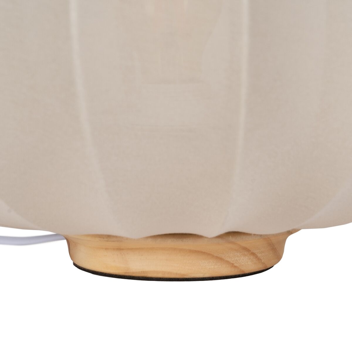 Table Lamp Natural Beige Cotton Wood Metal 60 W 220-240 V 40 x 40 x 28.5 cm