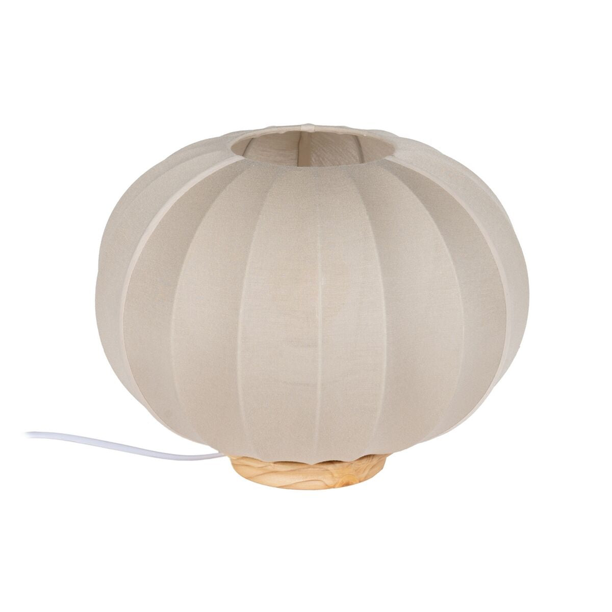 Table Lamp Natural Beige Cotton Wood Metal 60 W 220-240 V 31.5 x 31.5 x 24.5 cm