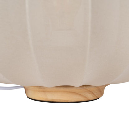 Table Lamp Natural Beige Cotton Wood Metal 60 W 220-240 V 31.5 x 31.5 x 24.5 cm