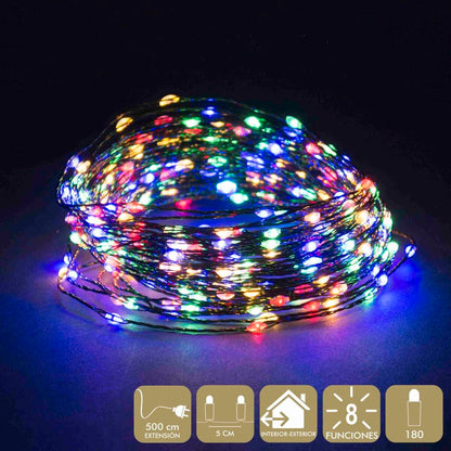 Cortina de Luces LED Multicolor Metal Plástico 15 X 8 X 9 CM