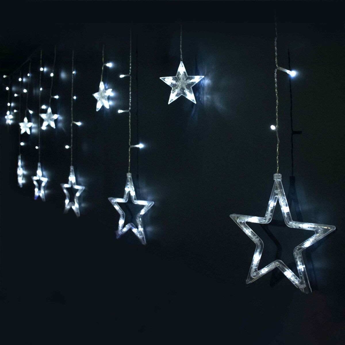 White LED Star Curtain Lights