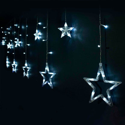 White LED Star Curtain Lights