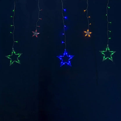 Multicolor LED Star Curtain Lights