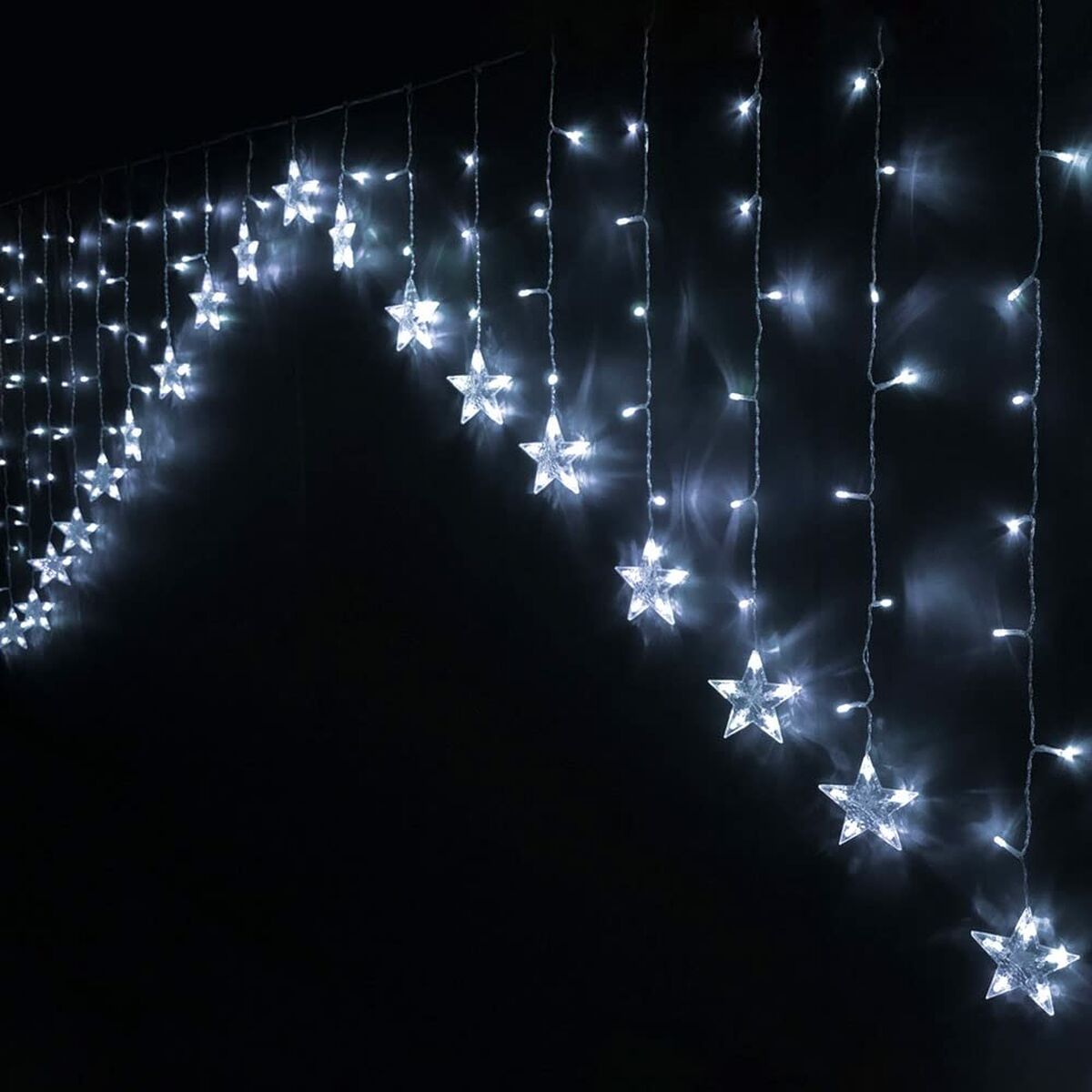 White LED Star Curtain Lights