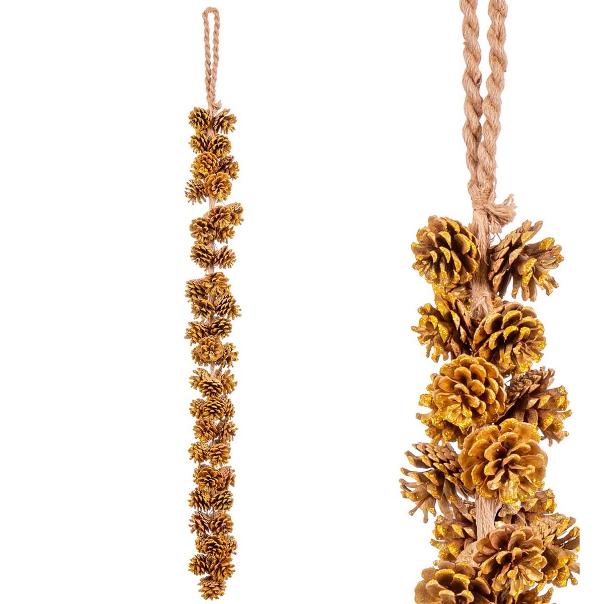 Golden Christmas Ornament Pine Cones 110 cm