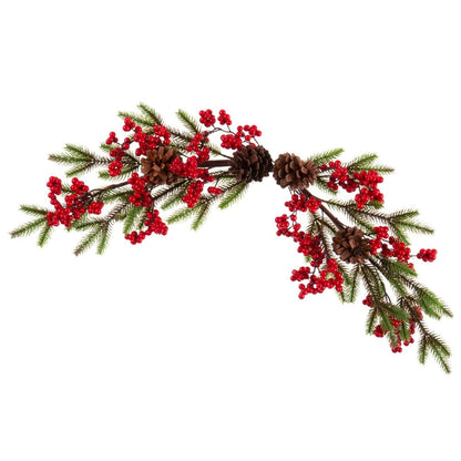 Christmas Centerpiece Red Multicolor Plastic Foam Pinecones 70 cm