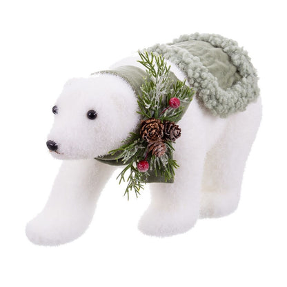 White Christmas Ornament Multicolor Plastic Polyfoam Fabric Bear 13 x 32 x 15 cm