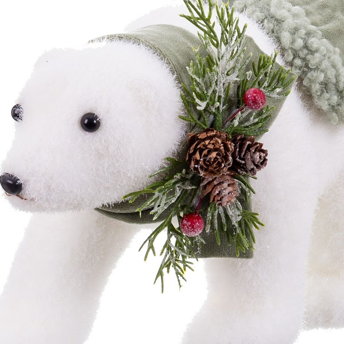 White Christmas Ornament Multicolor Plastic Polyfoam Fabric Bear 13 x 32 x 15 cm