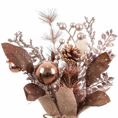 Christmas Ornament Copper Plastic Pine Cones Pot 15 x 15 x 30 cm