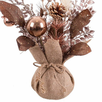 Christmas Ornament Copper Plastic Pine Cones Pot 15 x 15 x 30 cm