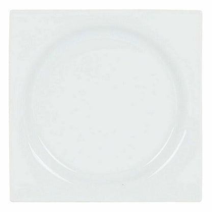 Inde Zen Porcelain Dessert Plate White 18 x 18 x 2.5 cm (6 Units)