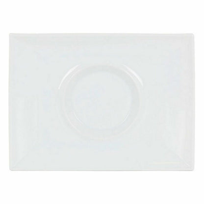 Plato Llano Inde Gourmet Porcelana Blanco 29,5 x 22 x 3 cm (6 Unidades)