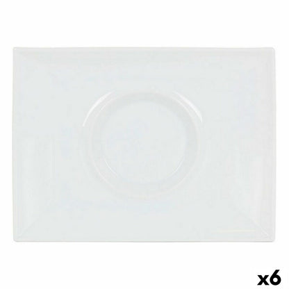 Inde Gourmet Flat Plate White Porcelain 29.5 x 22 x 3 cm (6 Units)