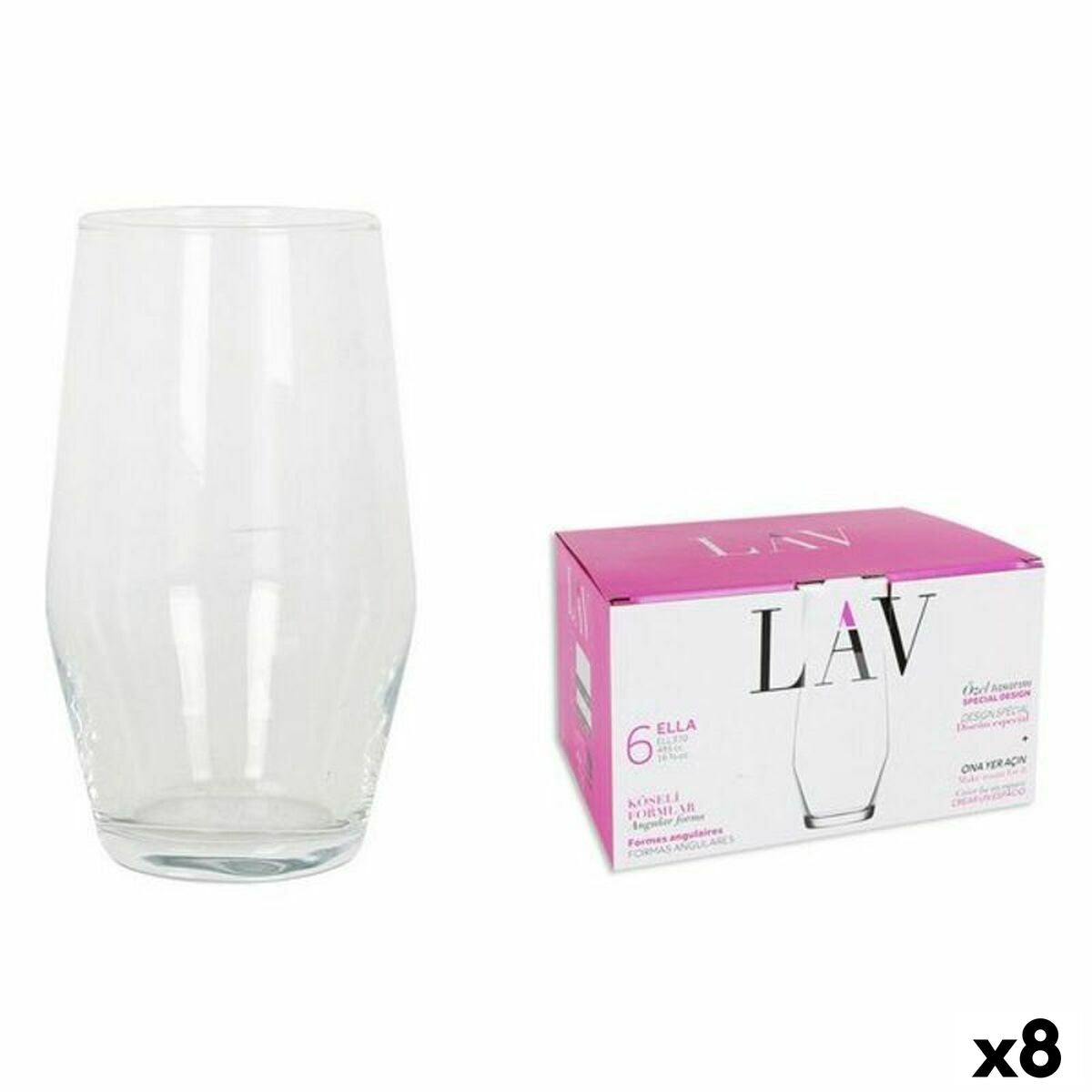 Set de Vasos LAV 144954 6 Piezas (8 Unidades) (495 ml)