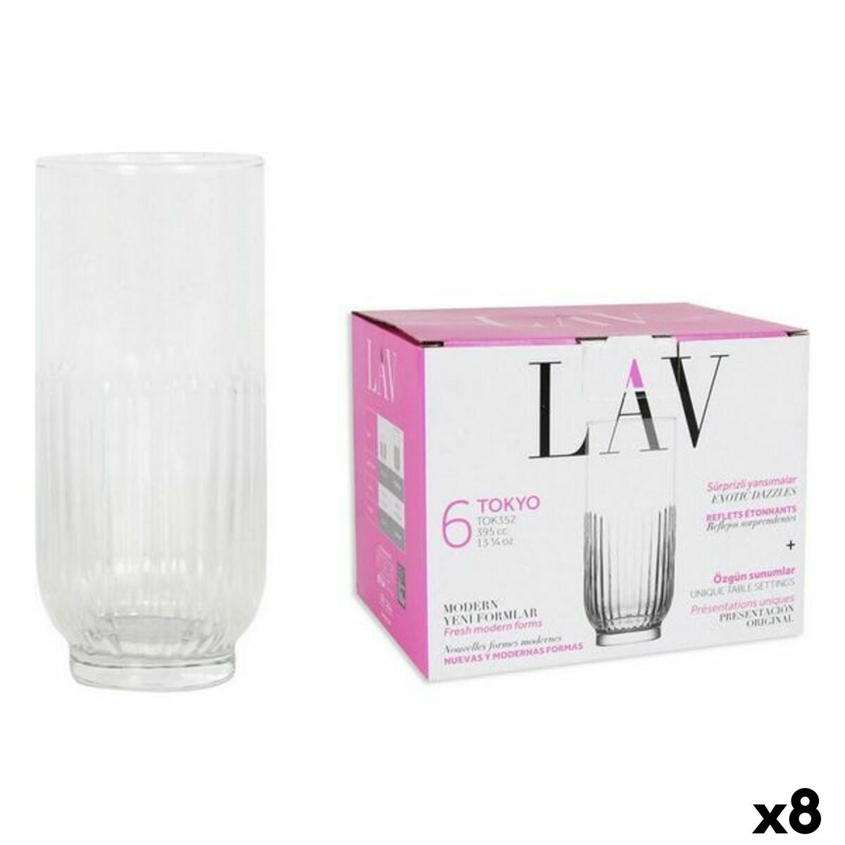 Set de Vasos LAV 144946 6 Piezas (8 Unidades) (395 ml)