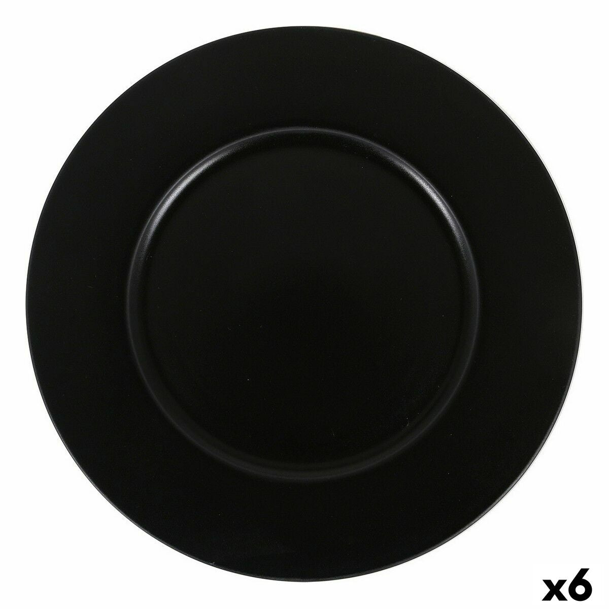 Old Valley Neat Black Porcelain Flat Plate Ø 28 cm (6 Units)