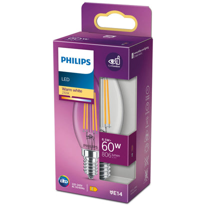 Philips LED Candle Bulb Equivalent E14 60 W White E (2700 K)