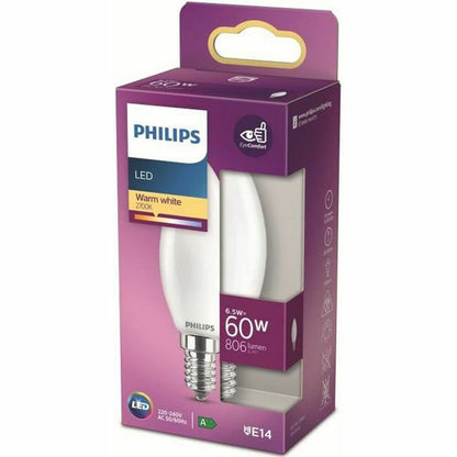 Philips Equivalent 60 W E14 E LED Candle Bulb (2700k)