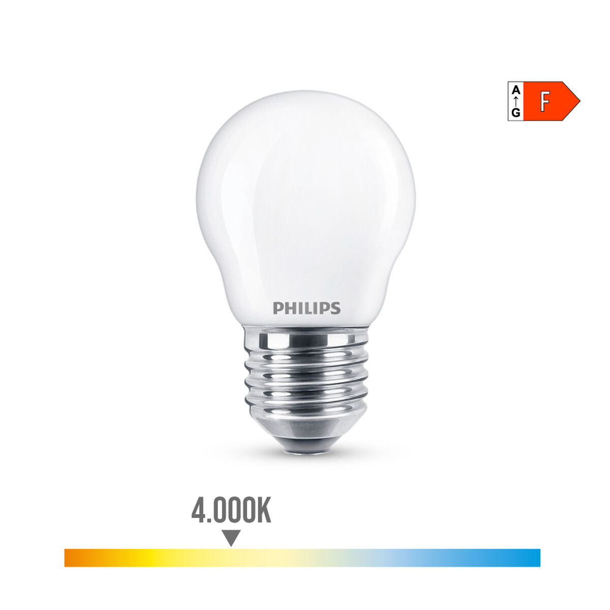 Philips LED Bulb White F 40 W 4.3 W E27 470 lm 4.5 x 7.8 cm (4000 K)